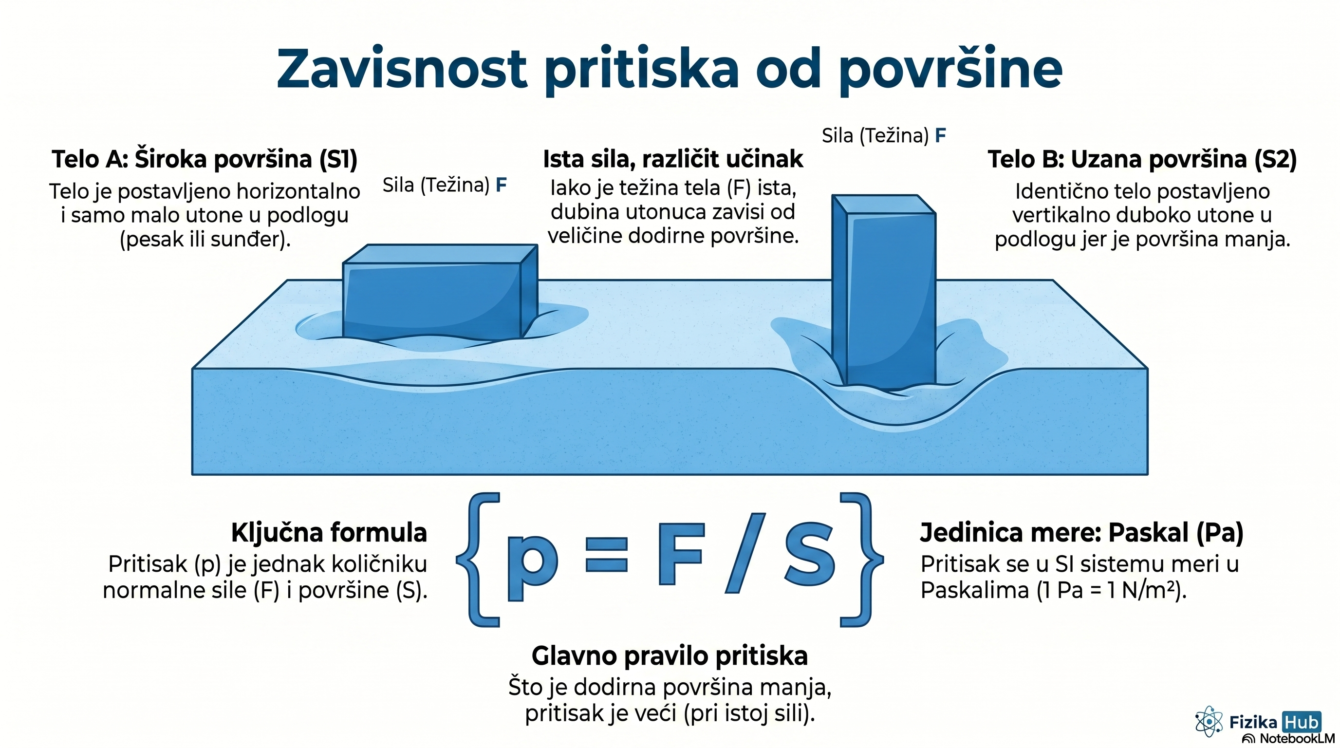Zavisnost pritiska od površine